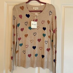 Valentines multicolored heart sweater